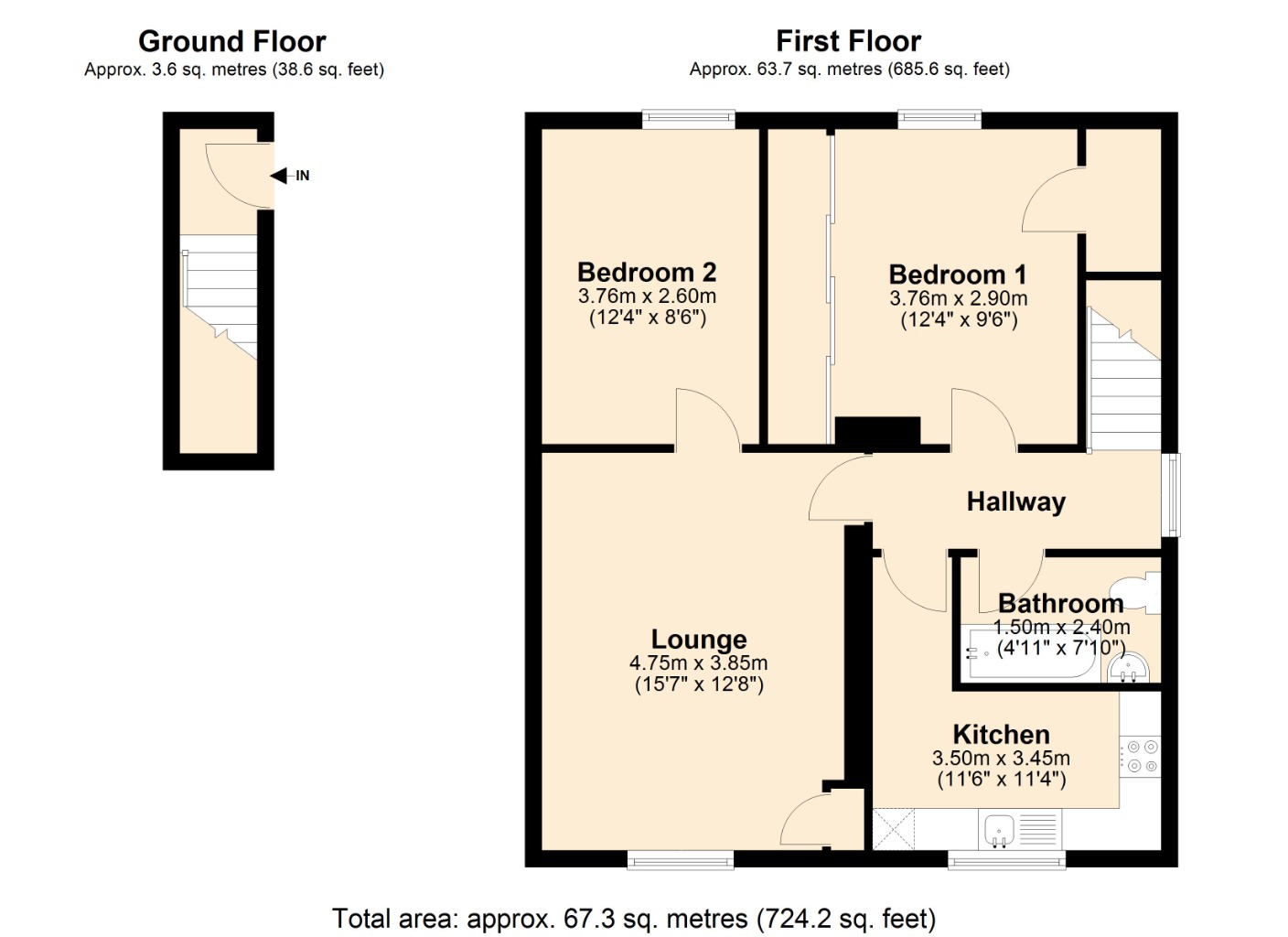Floorplans For Brown Crescent, , Thornton, KY1 4AA